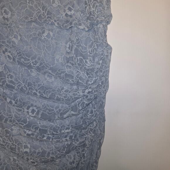 Anthropologie The Maya Midi Dress Ruched Cowl Neck Lace Edition Blue 3X NEW - Picture 10 of 10